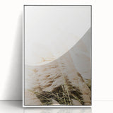 Acrylic print of a modern art deco poster featuring a summer theme in vibrant yellow and blue tones.