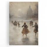 Winter-themed black and white large art on stretched canvas, ideal for kitchen wall art.