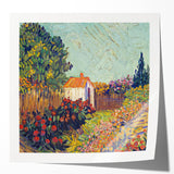 Extra large floral art on glossy canvas, featuring vibrant shades of blue and yellow, ideal for dining room wall decor.