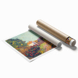 Extra large rolled canvas print featuring a floral art design in vibrant colors, ideal for classy bathroom wall art.