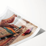 Extra large wall art featuring line art flowers in neutral tones on a rolled canvas, ideal for large living room decor.