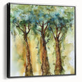 Nature-Inspired Canvas Wall Art - Watercolor Trees for Living Room