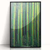 Framed Art for Living Room - Bamboo Forest Canvas Wall Art