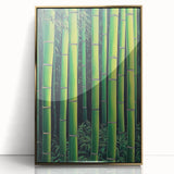 Framed Art for Living Room - Bamboo Forest Canvas Wall Art
