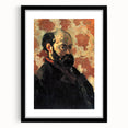 Impressionist Wall Art - Cézanne Self-Portrait on Pink Background