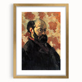 Impressionist Wall Art - Cézanne Self-Portrait on Pink Background