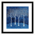 Abstract Canvas Wall Art - Winter Wonderland Tree Print