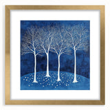 Abstract Canvas Wall Art - Winter Wonderland Tree Print