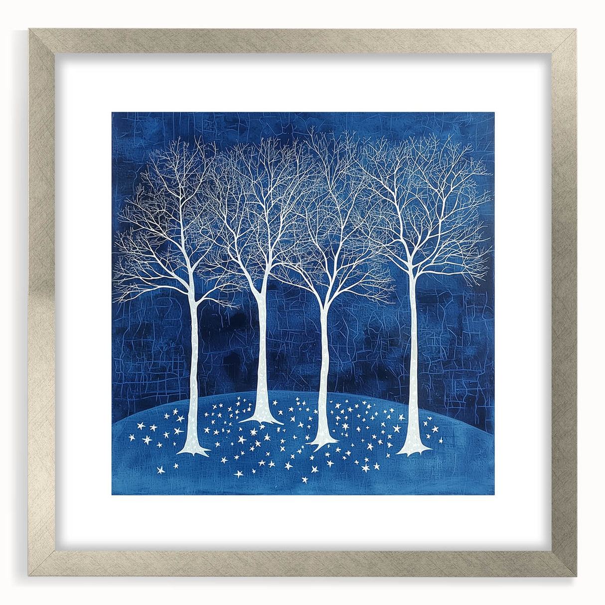 Abstract Canvas Wall Art - Winter Wonderland Tree Print