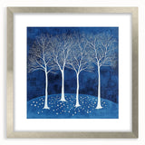 Abstract Canvas Wall Art - Winter Wonderland Tree Print