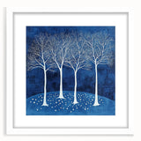 Abstract Canvas Wall Art - Winter Wonderland Tree Print