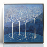 Abstract Canvas Wall Art - Winter Wonderland Tree Print