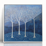 Abstract Canvas Wall Art - Winter Wonderland Tree Print