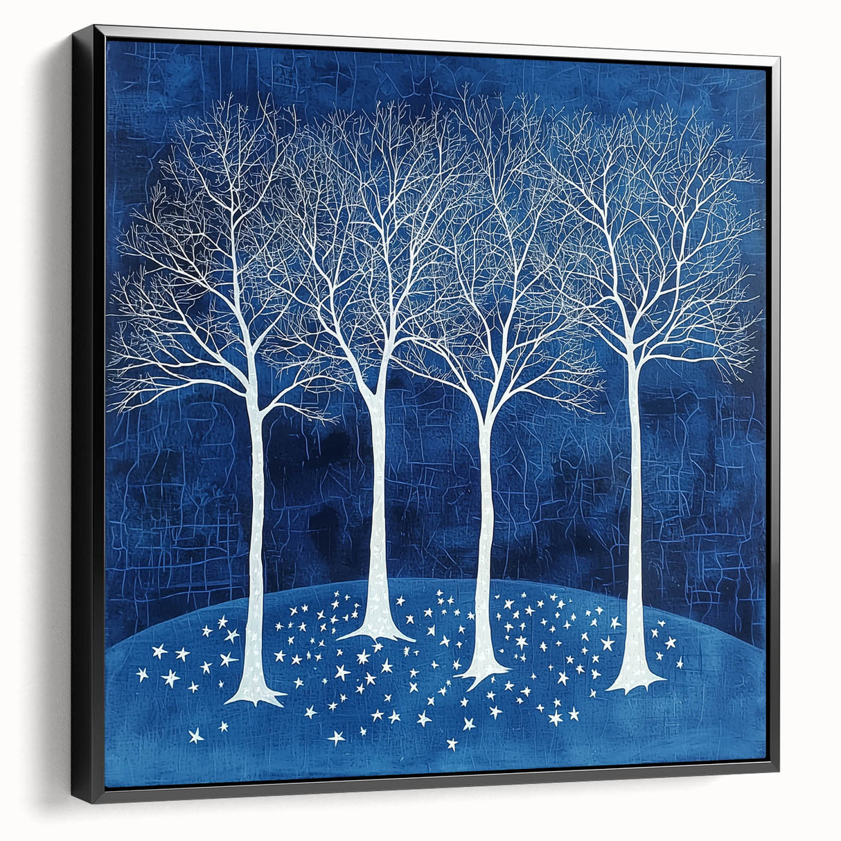 Abstract Canvas Wall Art - Winter Wonderland Tree Print