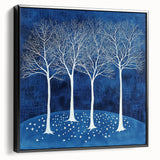Abstract Canvas Wall Art - Winter Wonderland Tree Print