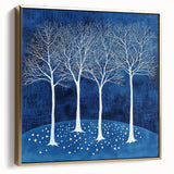 Abstract Canvas Wall Art - Winter Wonderland Tree Print