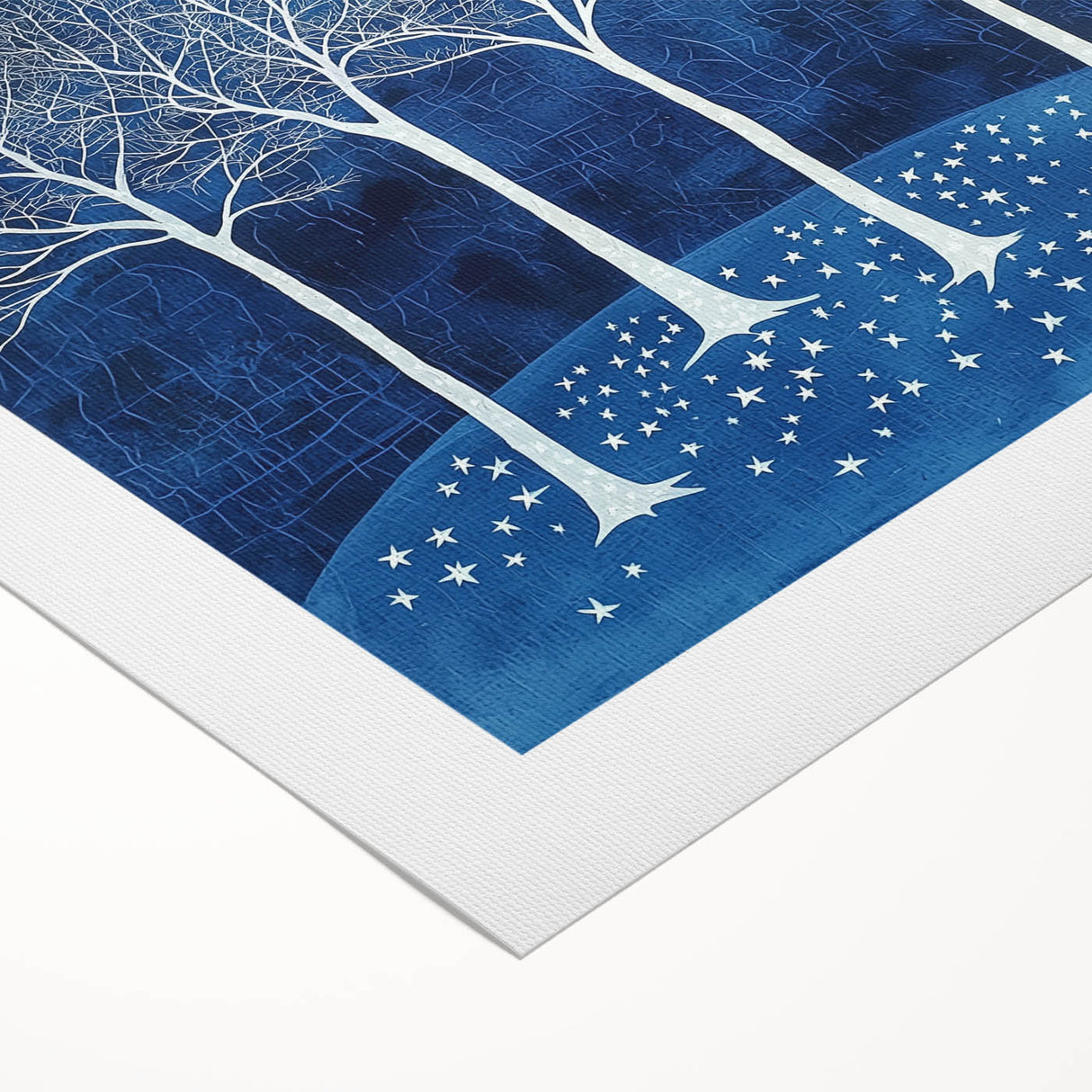 Abstract Canvas Wall Art - Winter Wonderland Tree Print