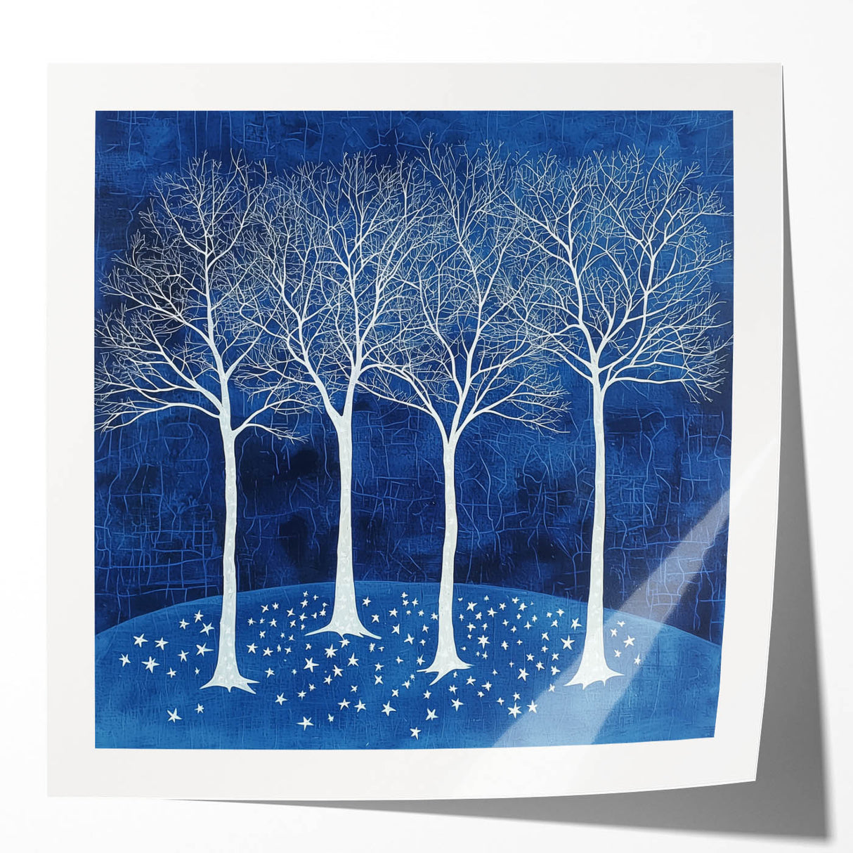 Abstract Canvas Wall Art - Winter Wonderland Tree Print