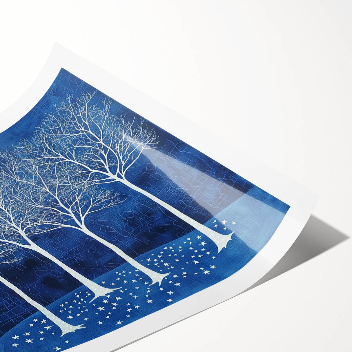 Abstract Canvas Wall Art - Winter Wonderland Tree Print