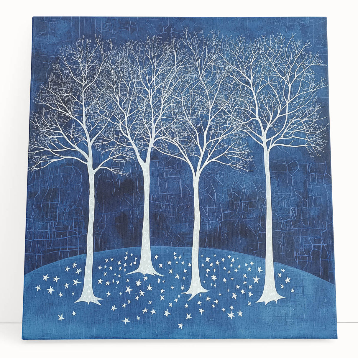 Abstract Canvas Wall Art - Winter Wonderland Tree Print