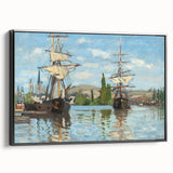 Impressionist Maritime Wall Art - Monet's Ships on the Seine