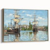 Impressionist Maritime Wall Art - Monet's Ships on the Seine