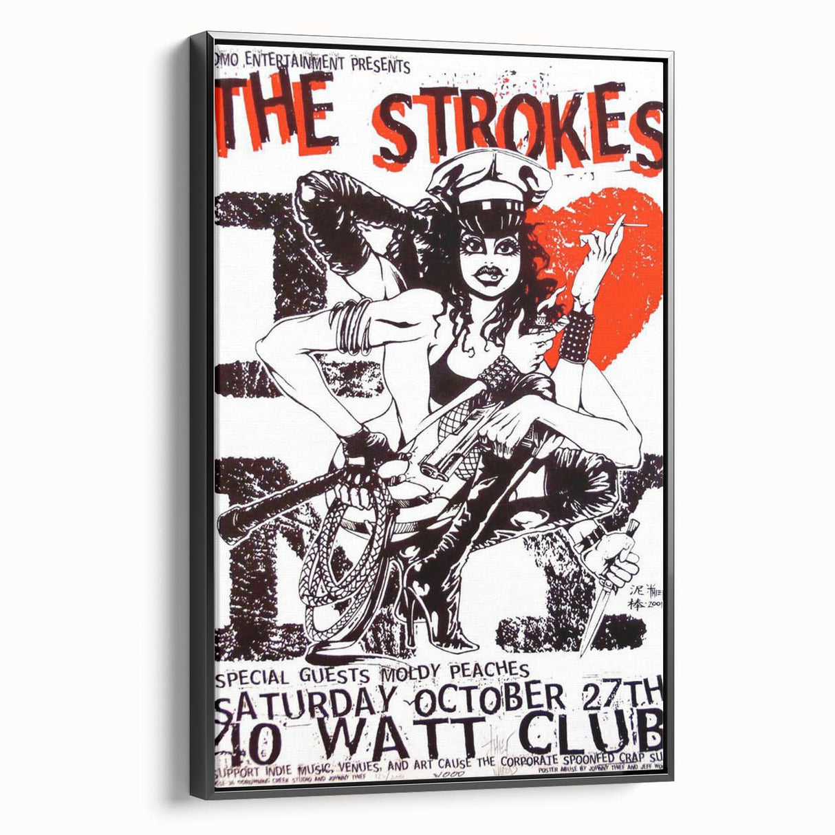 The Strokes Retro Concert Poster – Vintage Band Art, 2001 Show