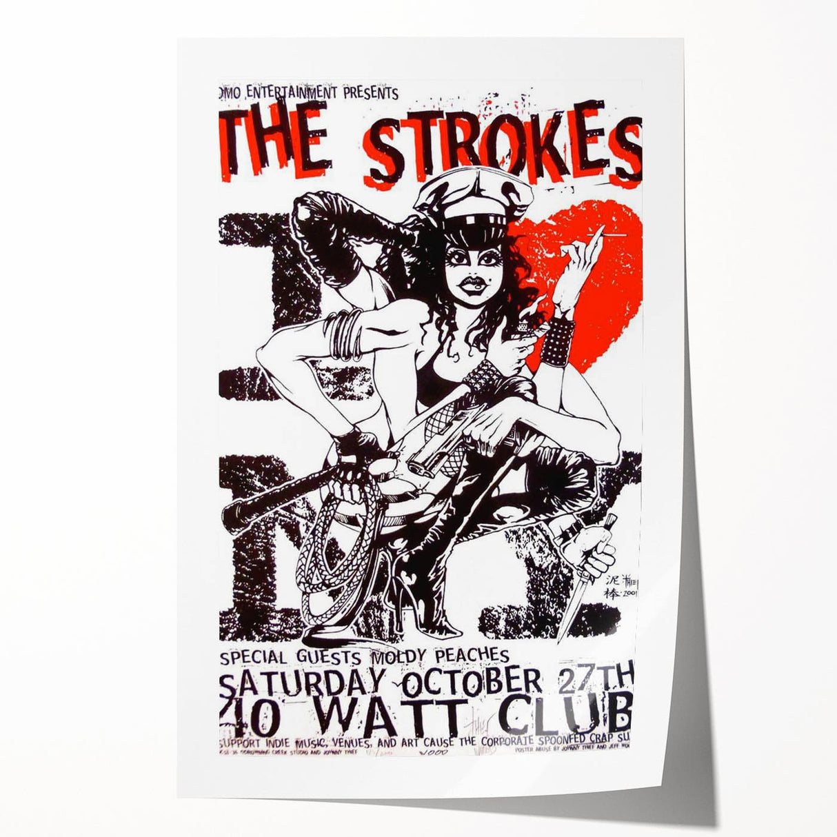 The Strokes Retro Concert Poster – Vintage Band Art, 2001 Show