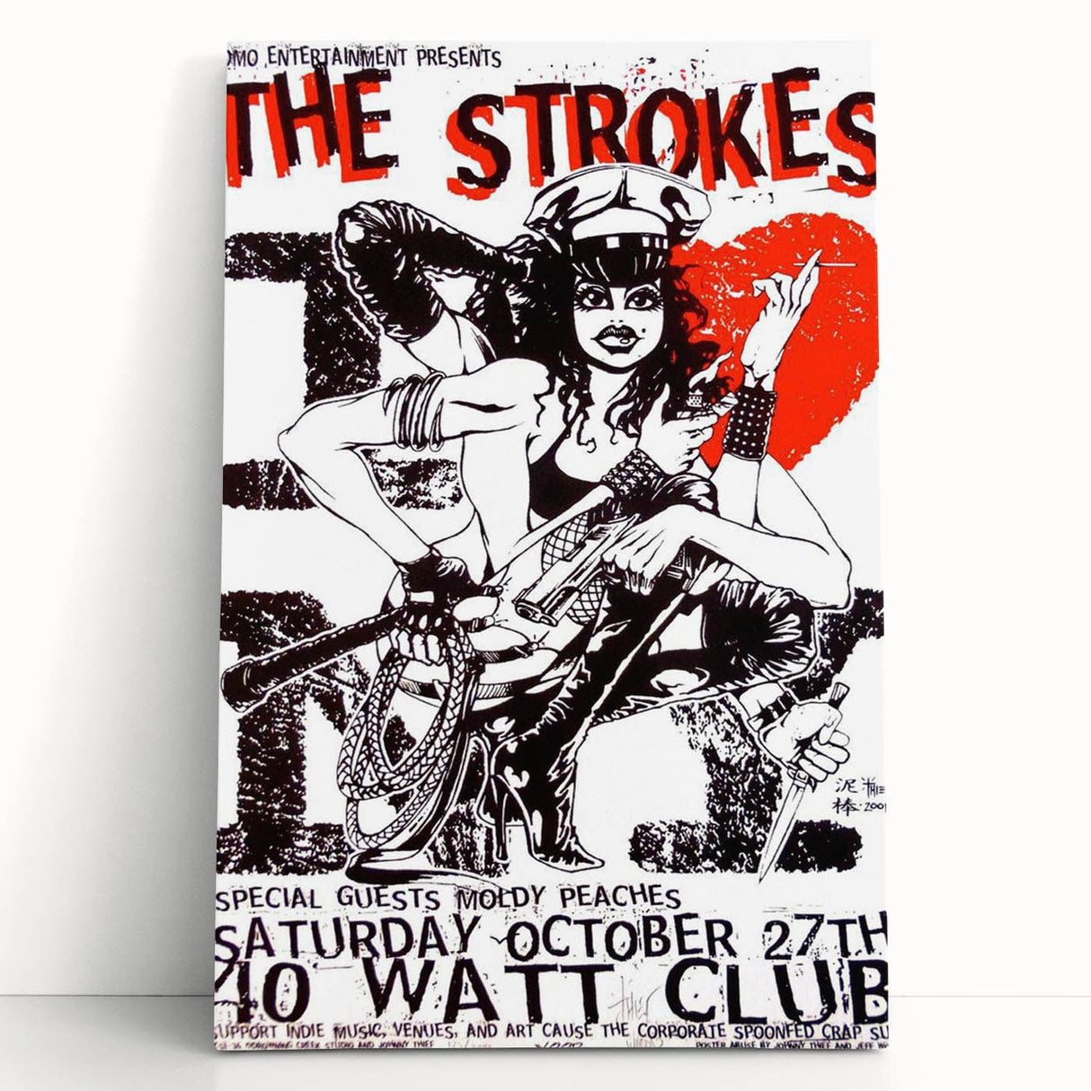 The Strokes Retro Concert Poster – Vintage Band Art, 2001 Show