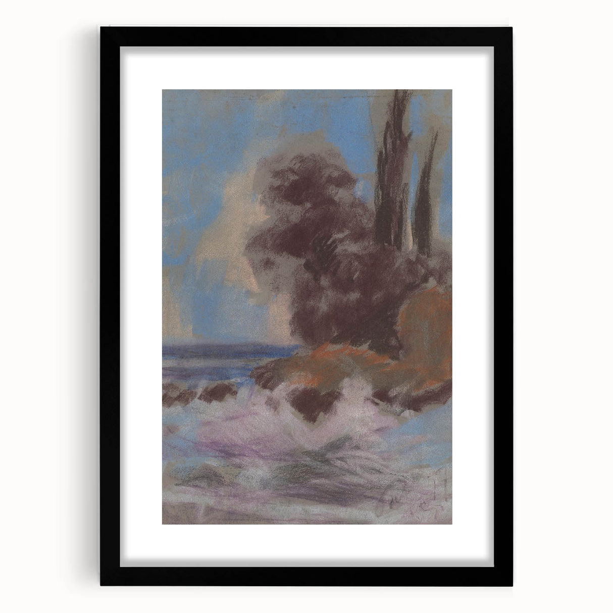 Winter River Landscape | Modern Art Print by Zolo Palugyay