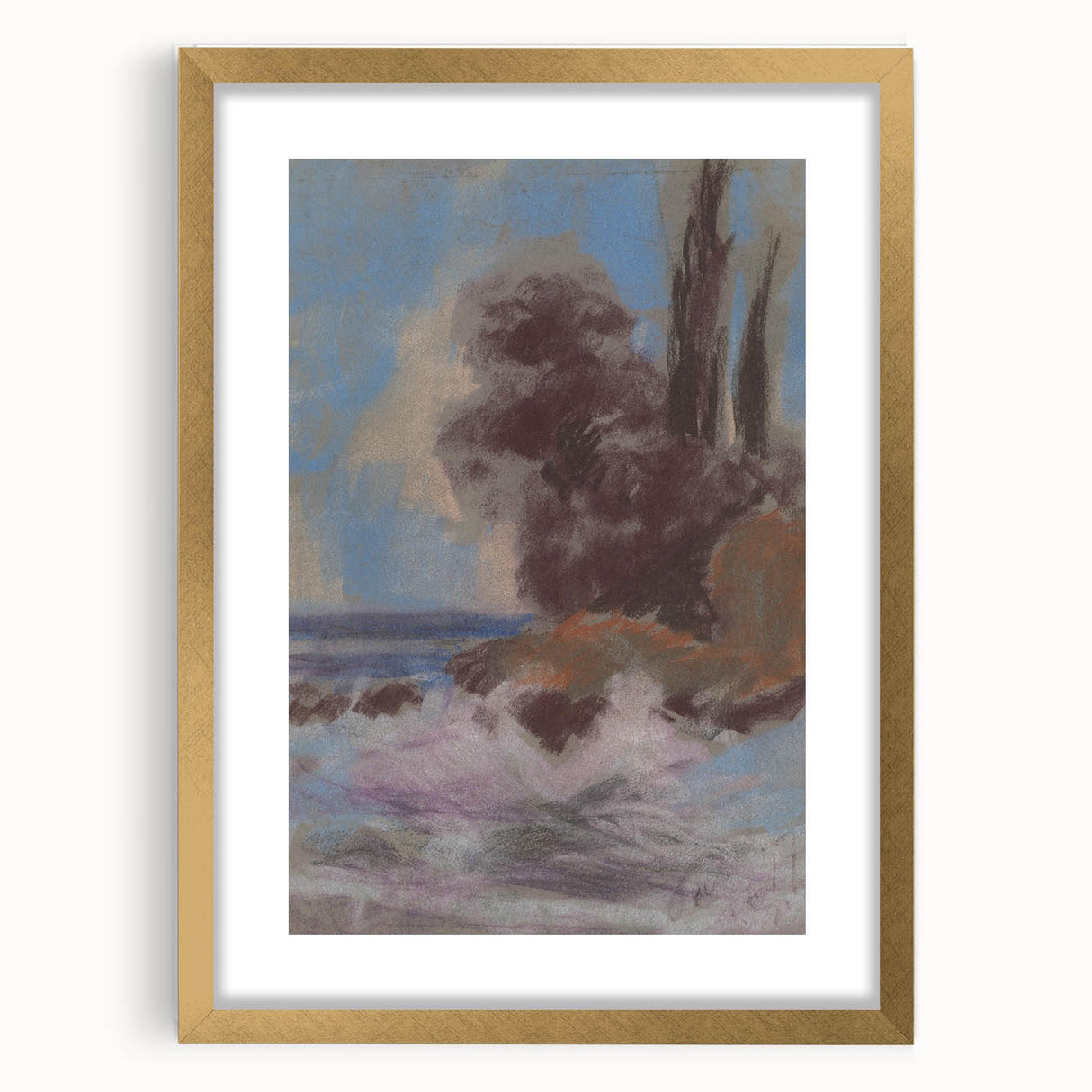 Winter River Landscape | Modern Art Print by Zolo Palugyay