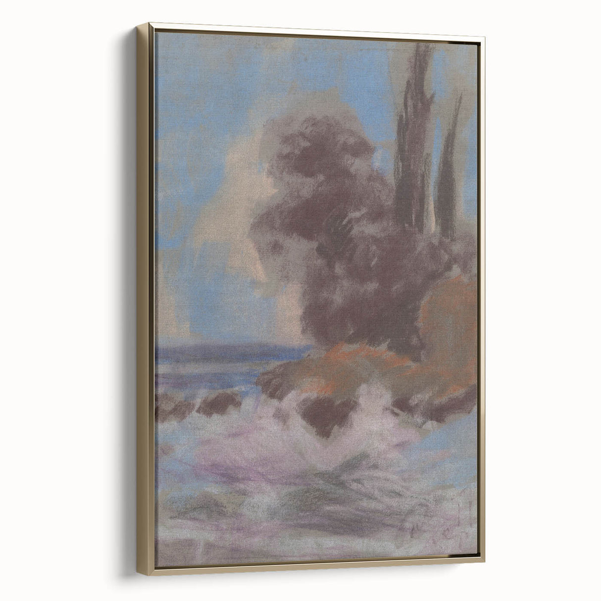 Winter River Landscape | Modern Art Print by Zolo Palugyay