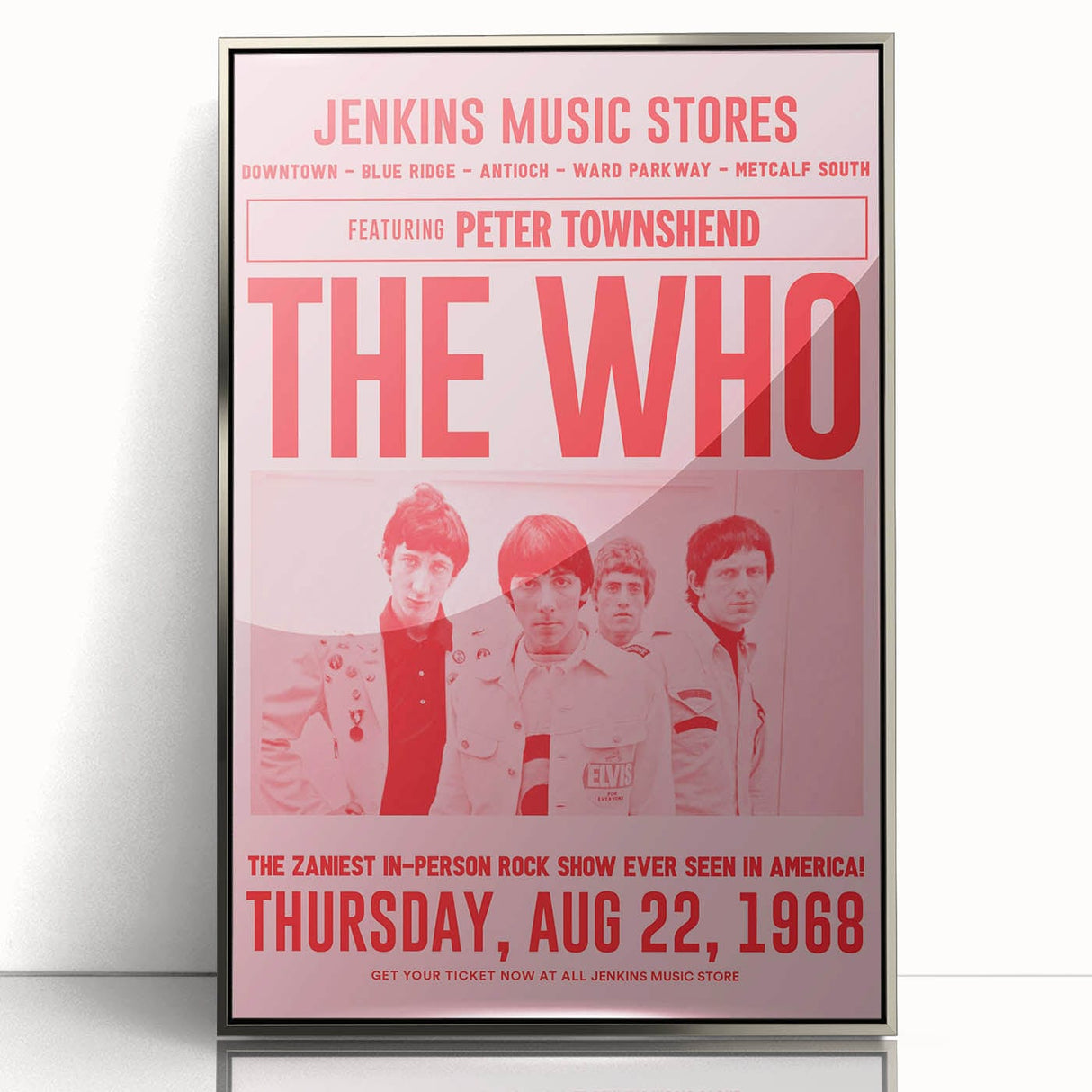 The Who 1968 Concert Poster – Vintage Rock Band Art, Peter Townshend
