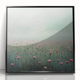 Misty Floral Living Room Wall Art - Modern Canvas & Framed Print