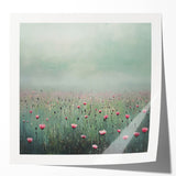 Misty Floral Living Room Wall Art - Modern Canvas & Framed Print