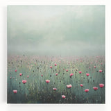 Misty Floral Living Room Wall Art - Modern Canvas & Framed Print