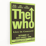 The Who 1968 Concert Poster – Vintage Rock Art, Rose Garden Show