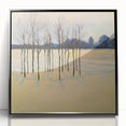 Golden Winter Landscape Living Room Wall Art - Canvas & Framed Print