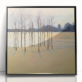 Golden Winter Landscape Living Room Wall Art - Canvas & Framed Print