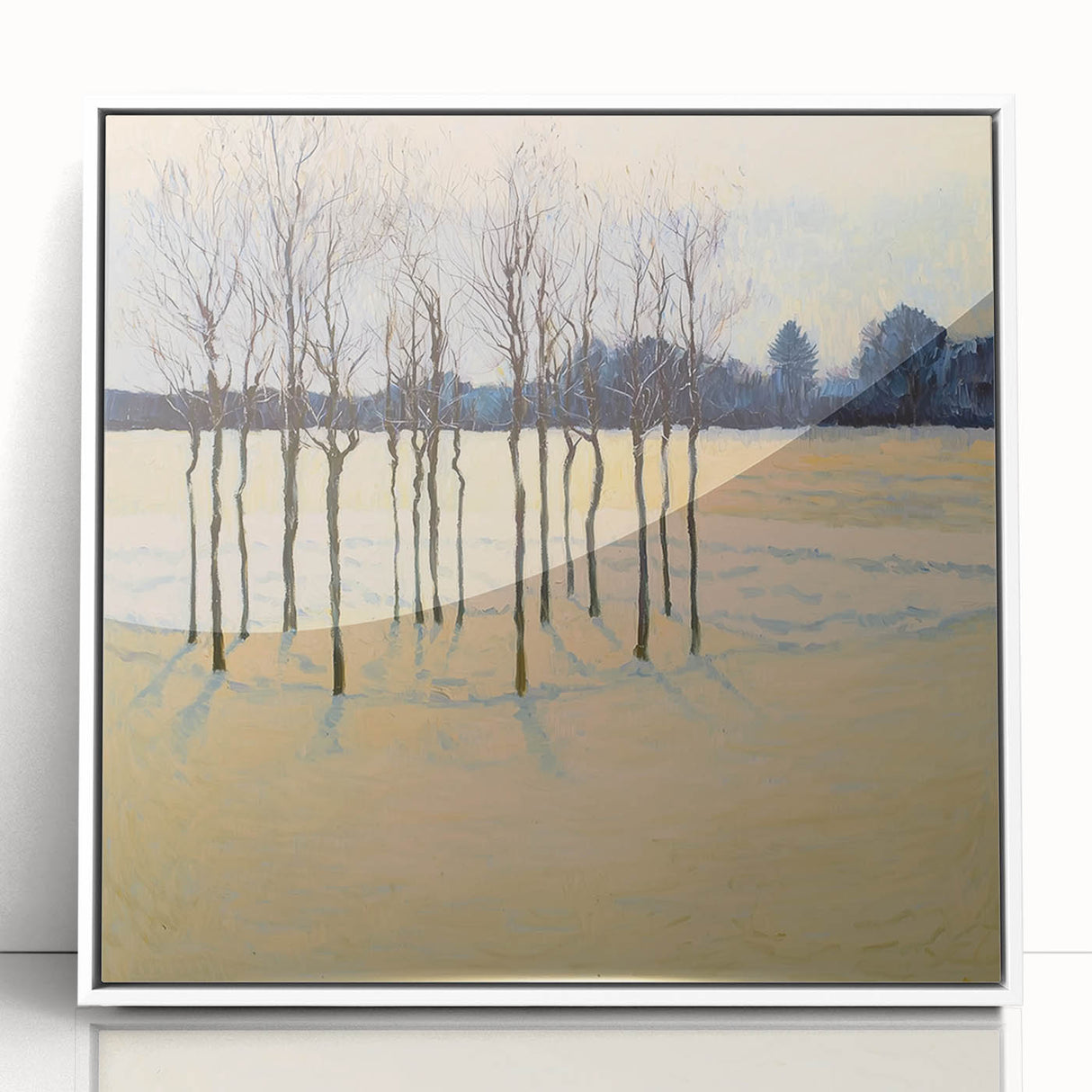 Golden Winter Landscape Living Room Wall Art - Canvas & Framed Print