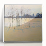 Golden Winter Landscape Living Room Wall Art - Canvas & Framed Print