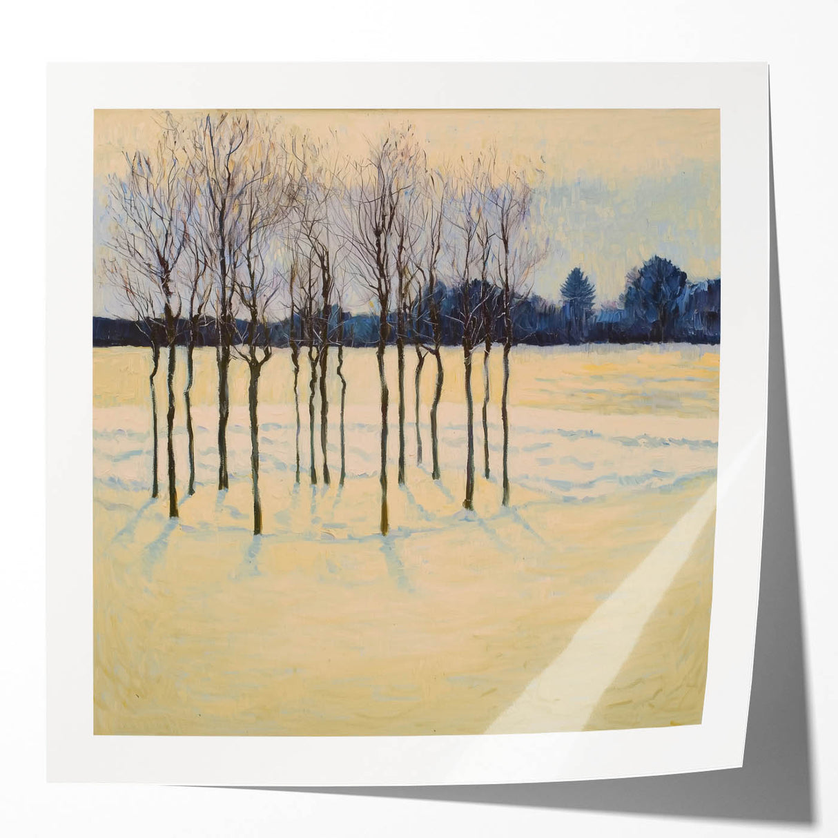Golden Winter Landscape Living Room Wall Art - Canvas & Framed Print