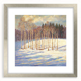 Golden Birch Winter Landscape Wall Art - Canvas & Framed Print