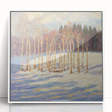 Golden Birch Winter Landscape Wall Art - Canvas & Framed Print