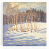 Golden Birch Winter Landscape Wall Art - Canvas & Framed Print