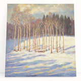 Golden Birch Winter Landscape Wall Art - Canvas & Framed Print