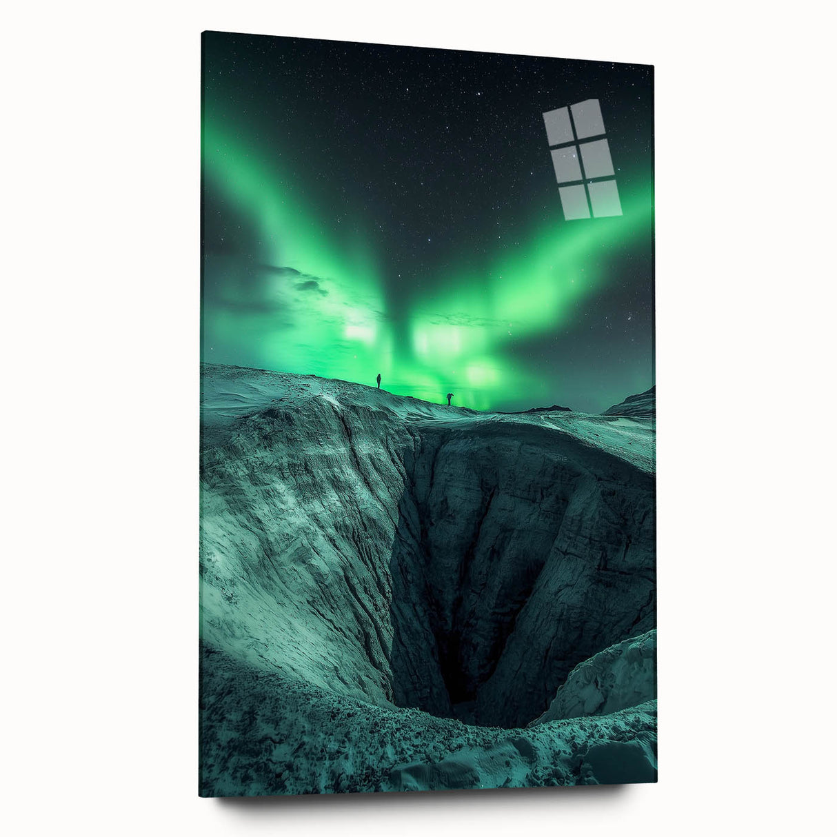 Acrylic glass artwork showcasing a stunning side view of a vibrant landscape cave design, perfect for modern home decor or art collection. The piece features rich colors and intricate details that enhance any living space.