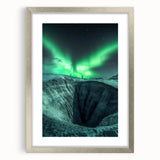 Framed silver landscape artwork showcasing intricate cave formations and natural textures, elegantly matted for a refined presentation. Ideal for enhancing modern home decor.