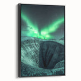 Framed canvas art showcasing a stunning cave landscape with earthy tones, black framing, perfect for home decor, enhancing modern interior aesthetics.