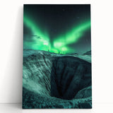 Stretched canvas artwork depicting a serene landscape with caves and natural formations, featuring earthy tones and intricate details, perfect for home decor.